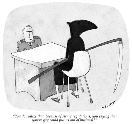death talking to military officer