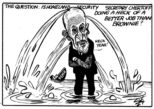 The question: is Homeland Security Secretary doing a heck of a better job than Brownie?