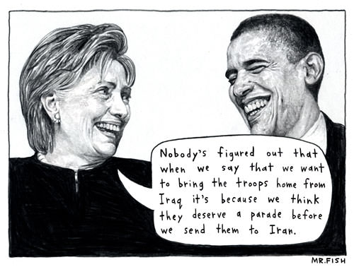 Clinton and Obama