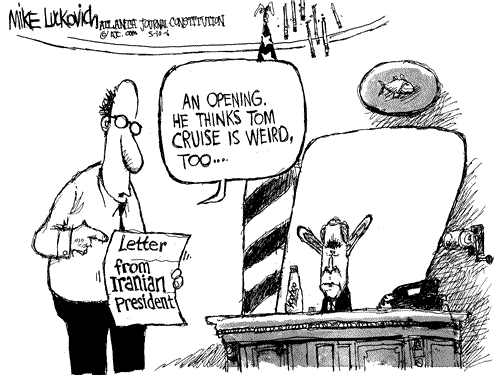 Letter from Iran cartoon Luckovich