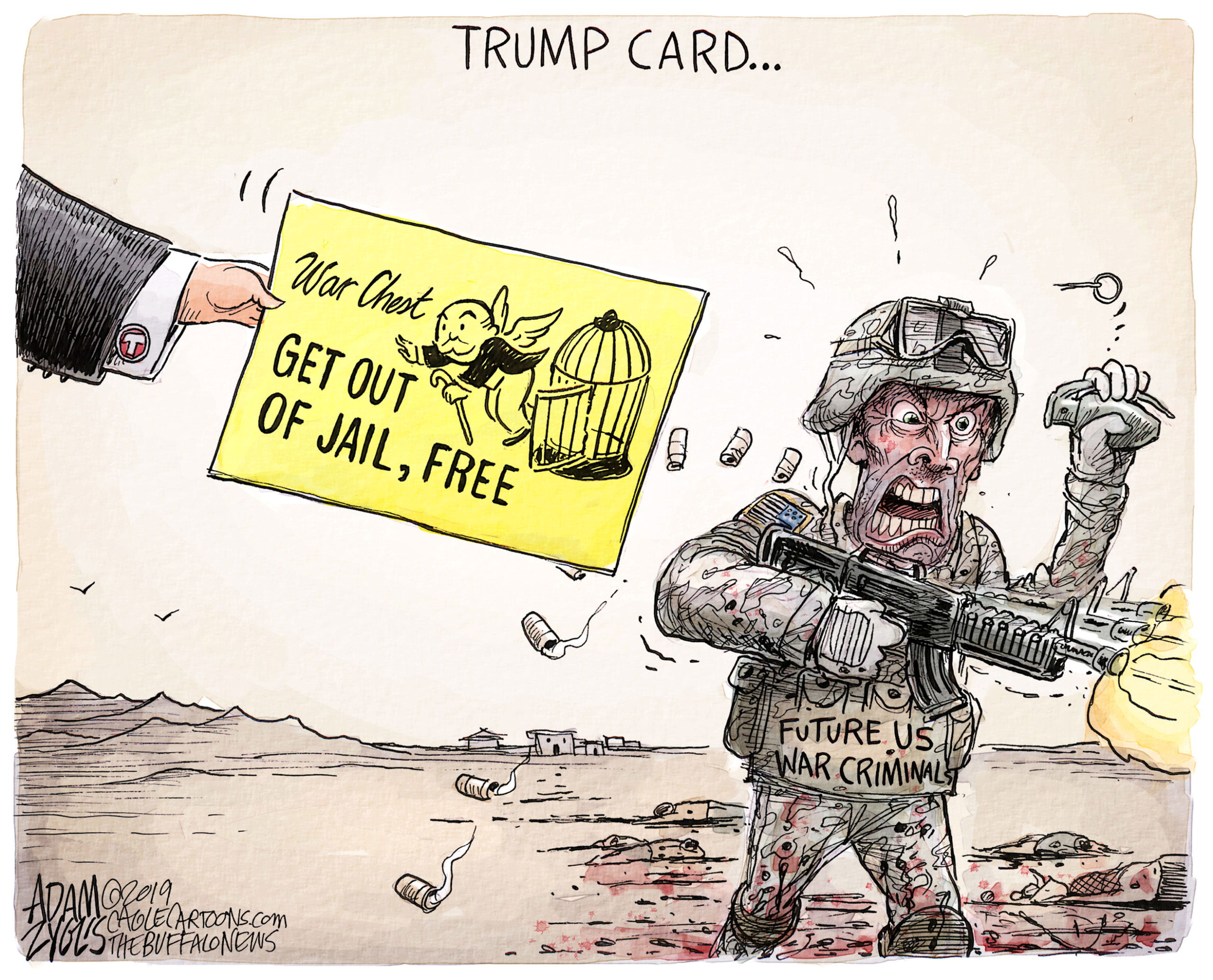 a cartoon about trump and presidential pardons