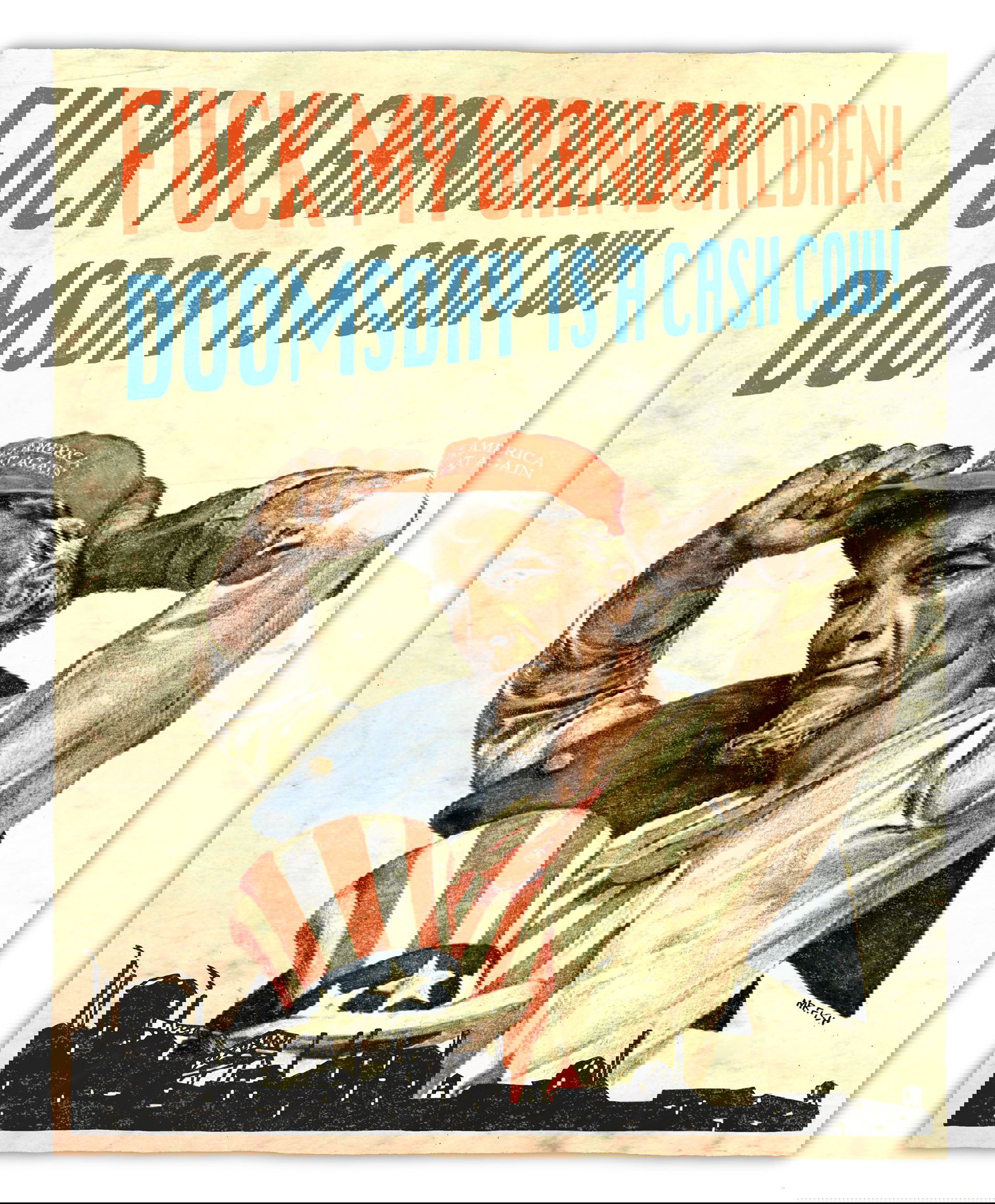 Political cartoon with Uncle Sam