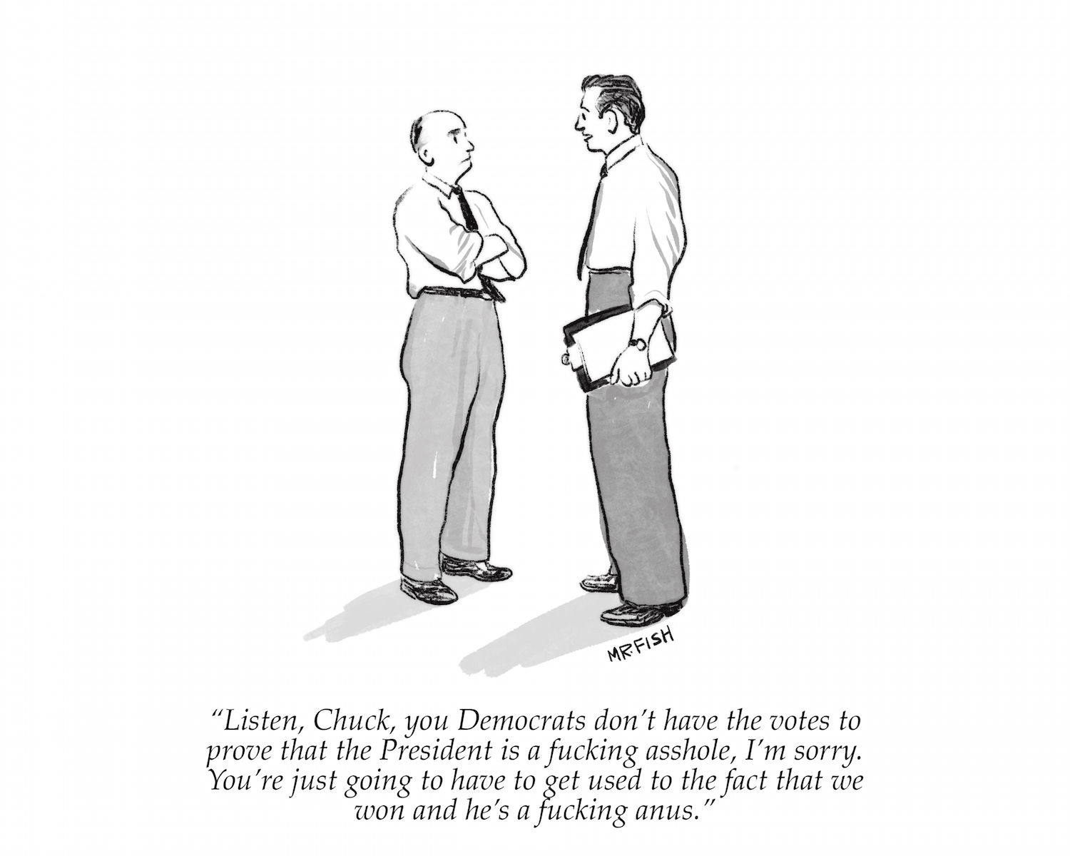 A cartoon about Trump's impeachment.