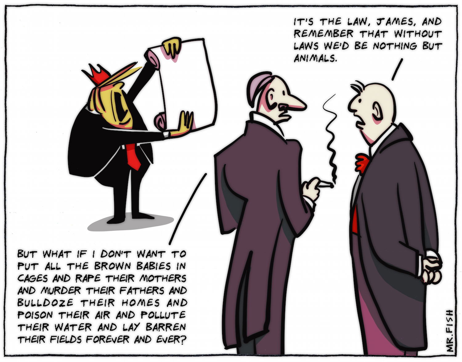 A cartoon about patriarchal laws.