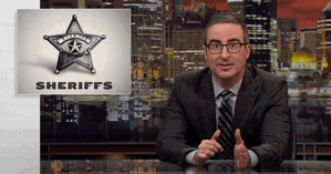 A screen shot of a 'Last Week Tonight' episode.